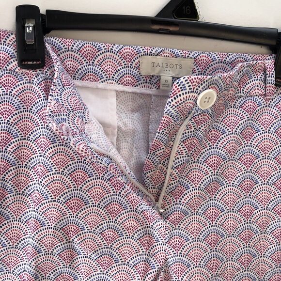 Talbots Chino Pants Womens  10 Navy Pink  Cotton Spandex Cropped - Picture 4 of 12
